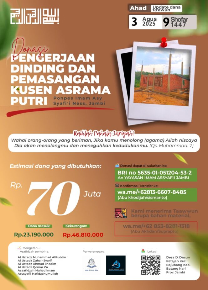 
					Peluang jariyah melimpah